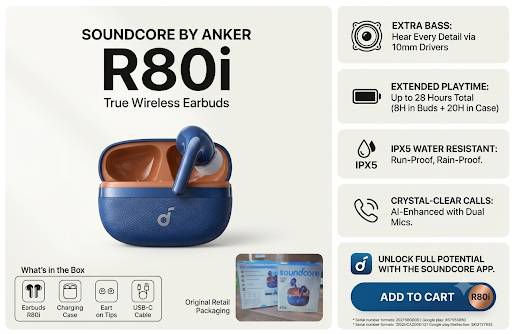 هندزفری بلوتوثی انکر مدل Soundcore R80i