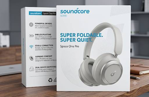 هدفون بلوتوثی نویز کنسلینگ ساندکور مدل Space One Pro